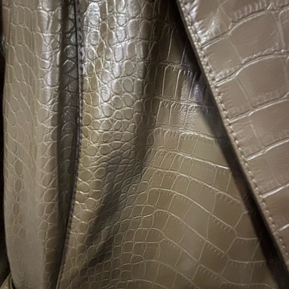 Chic Faux Leather Croc-Embossed Dress - Picture 7 of 11